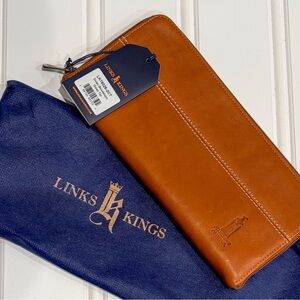 Links & Kings Crown Tan Leather GLOVE KEEPER Duster Bag Allegheny Amateur NWT
